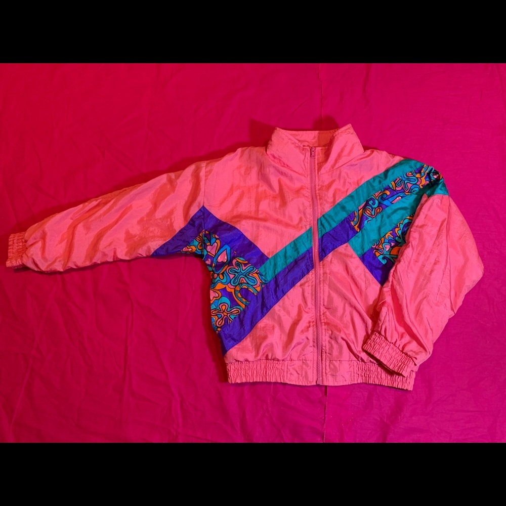 💞 VINTAGE PINK HEART WINDBREAKER 💞
